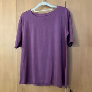J. Jill luxe supima elbow-sleeve tee, small, purple